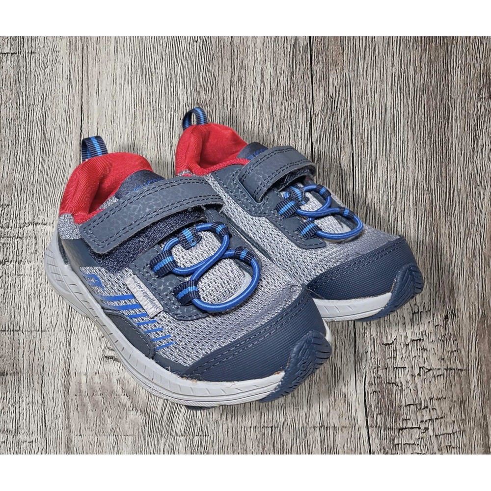 Saucony Wind Shield A/C JR NYRD Boys Size 7M Blue Red Gray X10